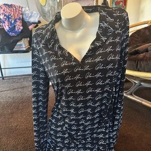 Calvin Klein Scripted Black Midi Dress